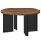 Brown Particleboard Metal Round Coffee Table Matte Living Room